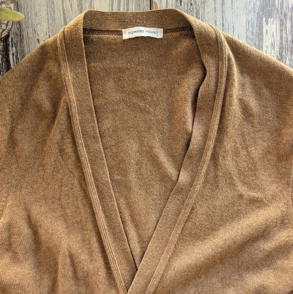 Howard Yount Lambswool Cardigan Camel Mens Medium - Picture 4 of 6